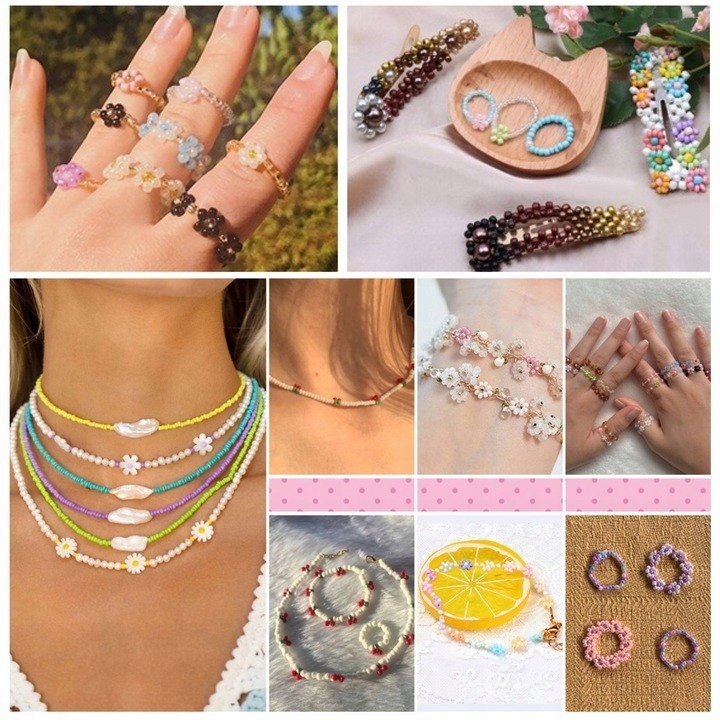 DUŻY ZESTAW KORALIKÓW DO ROBIENIA BRANSOLETEK BIŻUTERII PUDEŁKO 35000szt Stan opakowania oryginalne