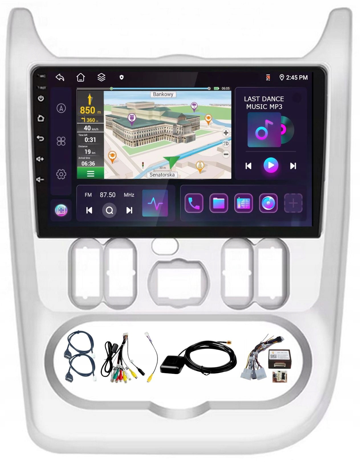 Rádio Navigácia Android Carplay Dacia Sandero 2007-2011 4GB 64GB Sim