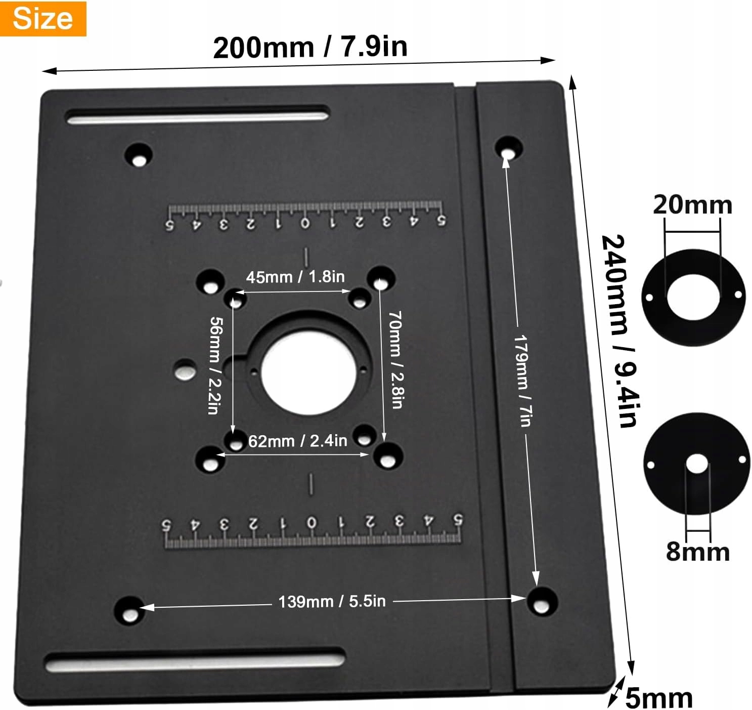 SOLIDNA ALUMINIOWA PŁYTA ROUTERA ROUTER STACJONARNY Z UCHWYTEM Marka Bedee