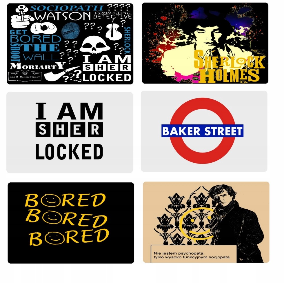 

6 magnesów na lodówkę Sherlock Holmes Watson