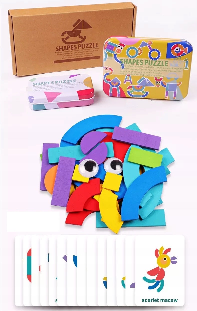 

Drewniana Układanka Puzzle Geometryczne Montessori