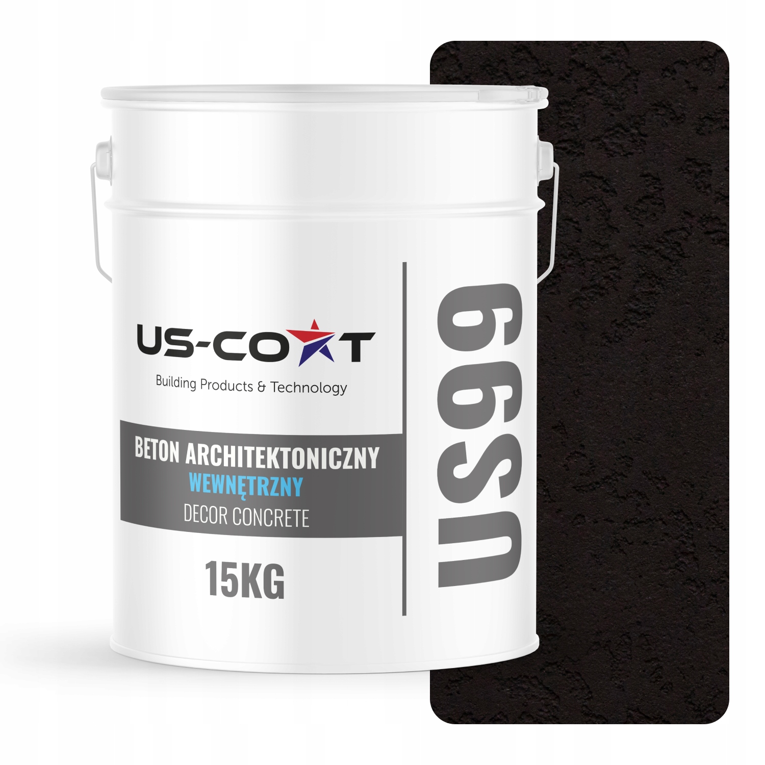 Vnútorný Architektonický Betón 10 m2 15 kg Dekoratívny Efekt Čierny RAL9005