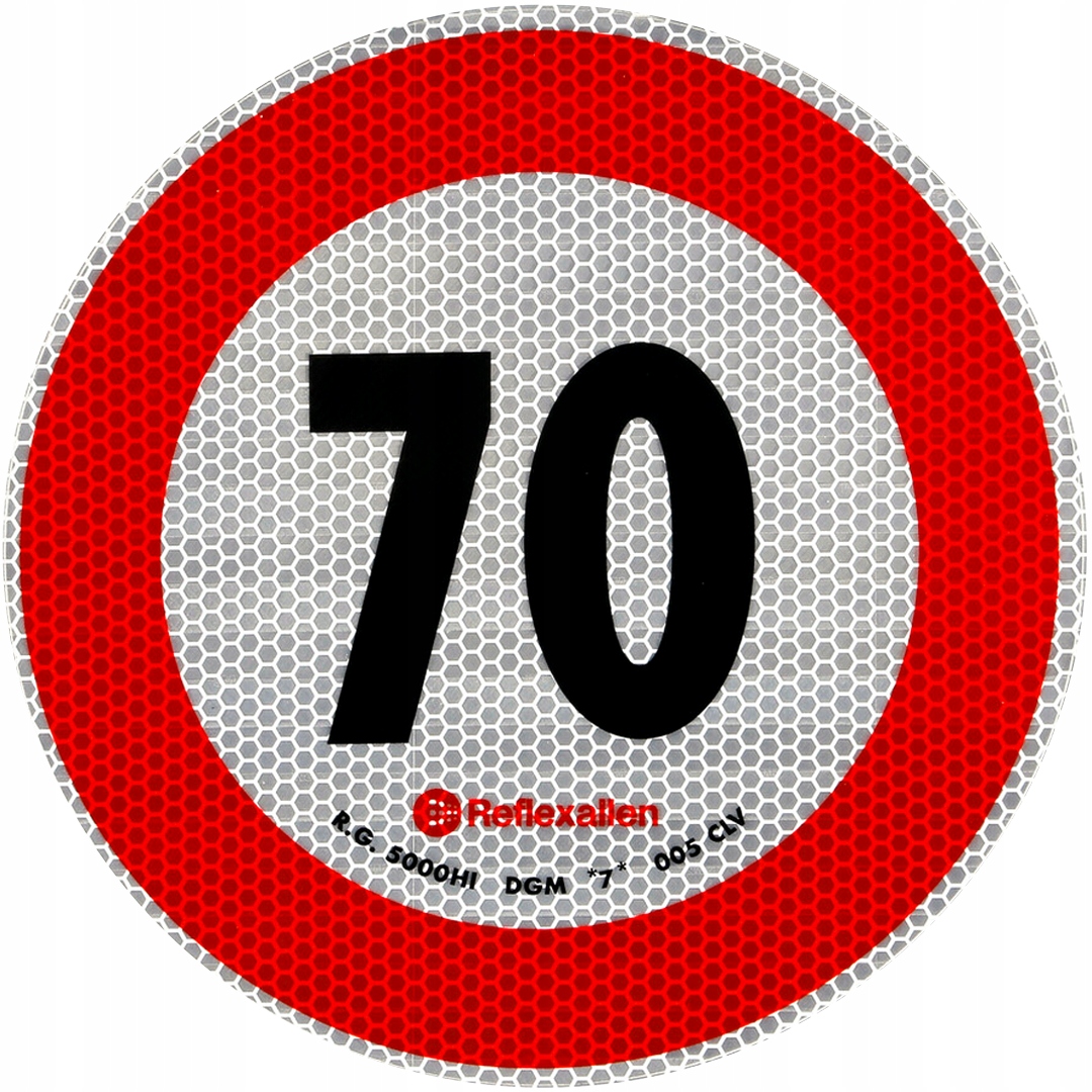 

Naklejka znak ograniczenie prędkości do 70 km/h