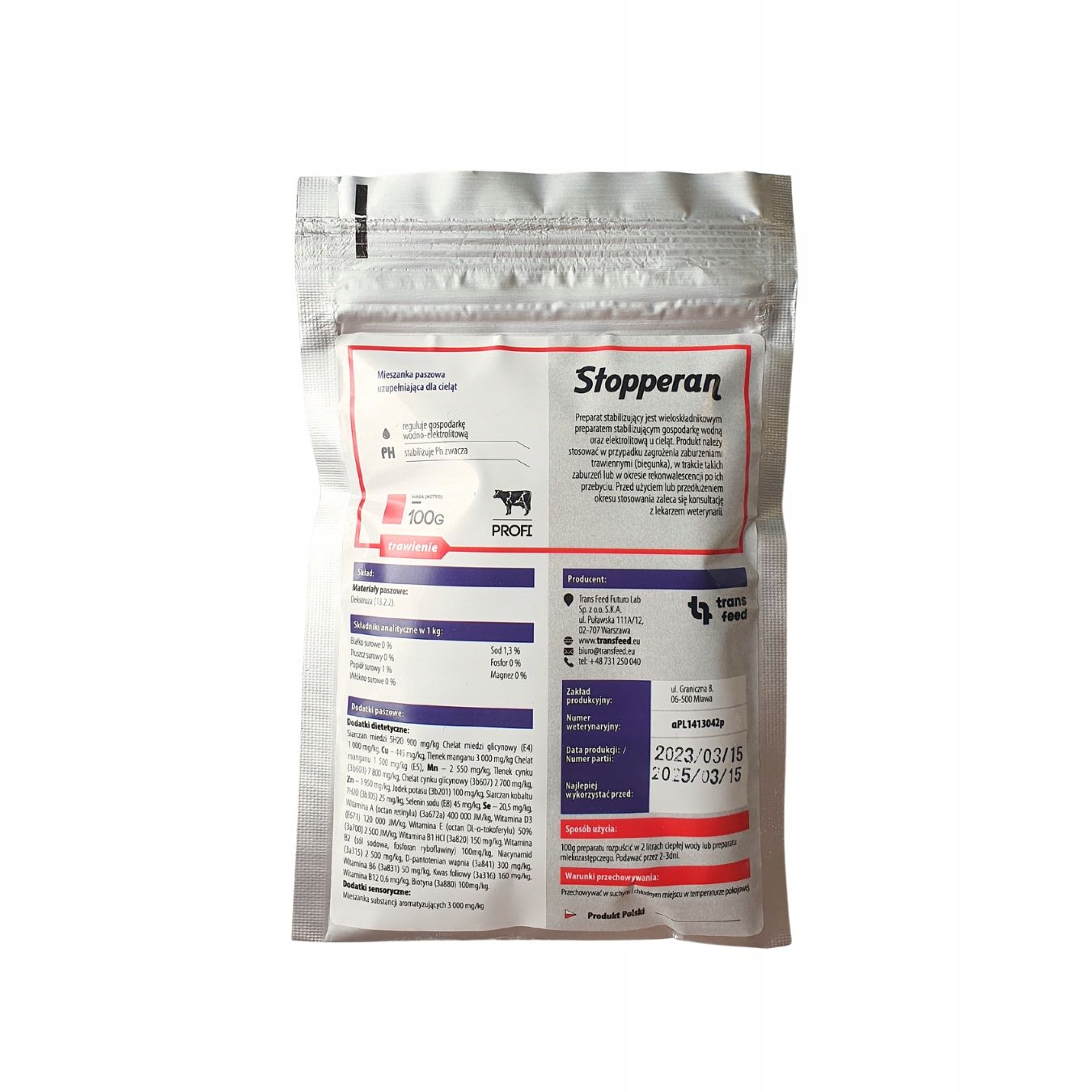 

Stopperan trans feed Biegunka u cieląt 100g