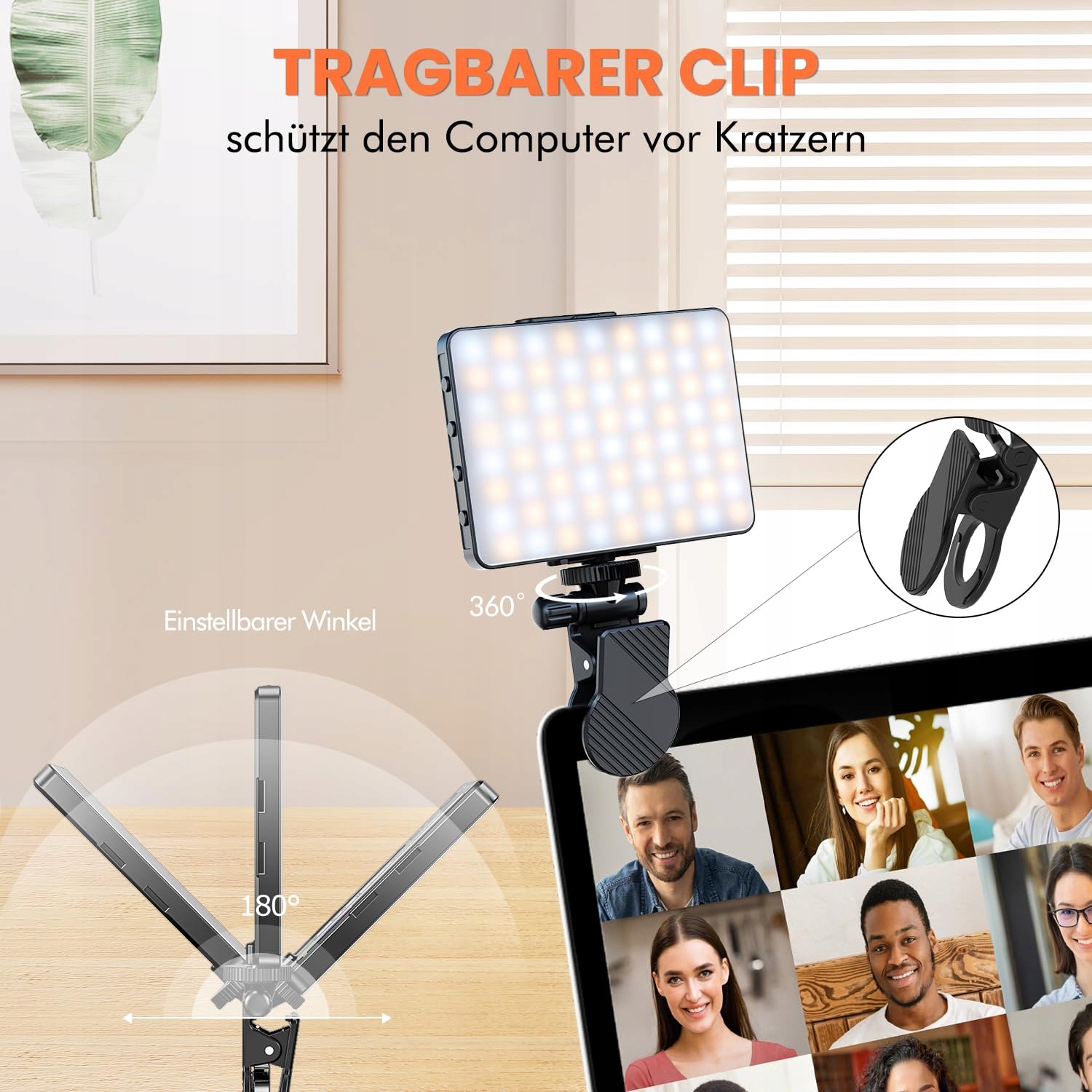 ETENTOUS Lampa Selfie LED 80 Regulowana 3000K-9900K Z Akumulatorem — miniatura 3