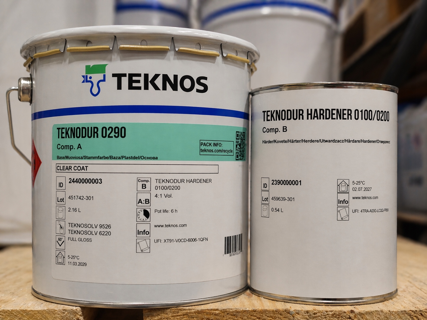 Lakier Poliuretanowy Bezbarwny Teknos Teknodur 0290 kpl. 2,7L
