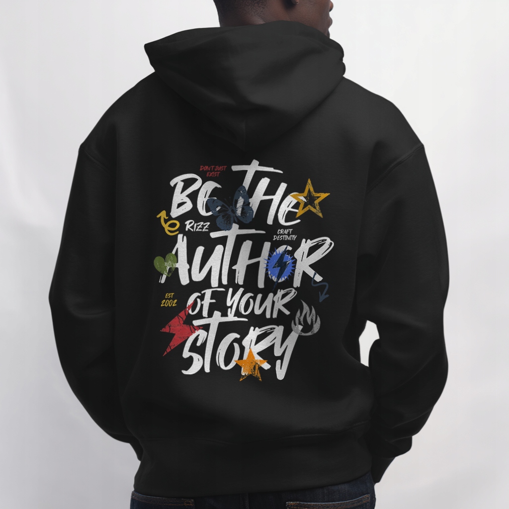 Oversize Mikina „Be the Author of Your Story“ – 330 g/m² Streetwear XL