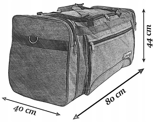 TORBA PODRÓŻNA TURYSTYCZNA WALIZKA BAGAŻ 140L Wysokość 44 cm
