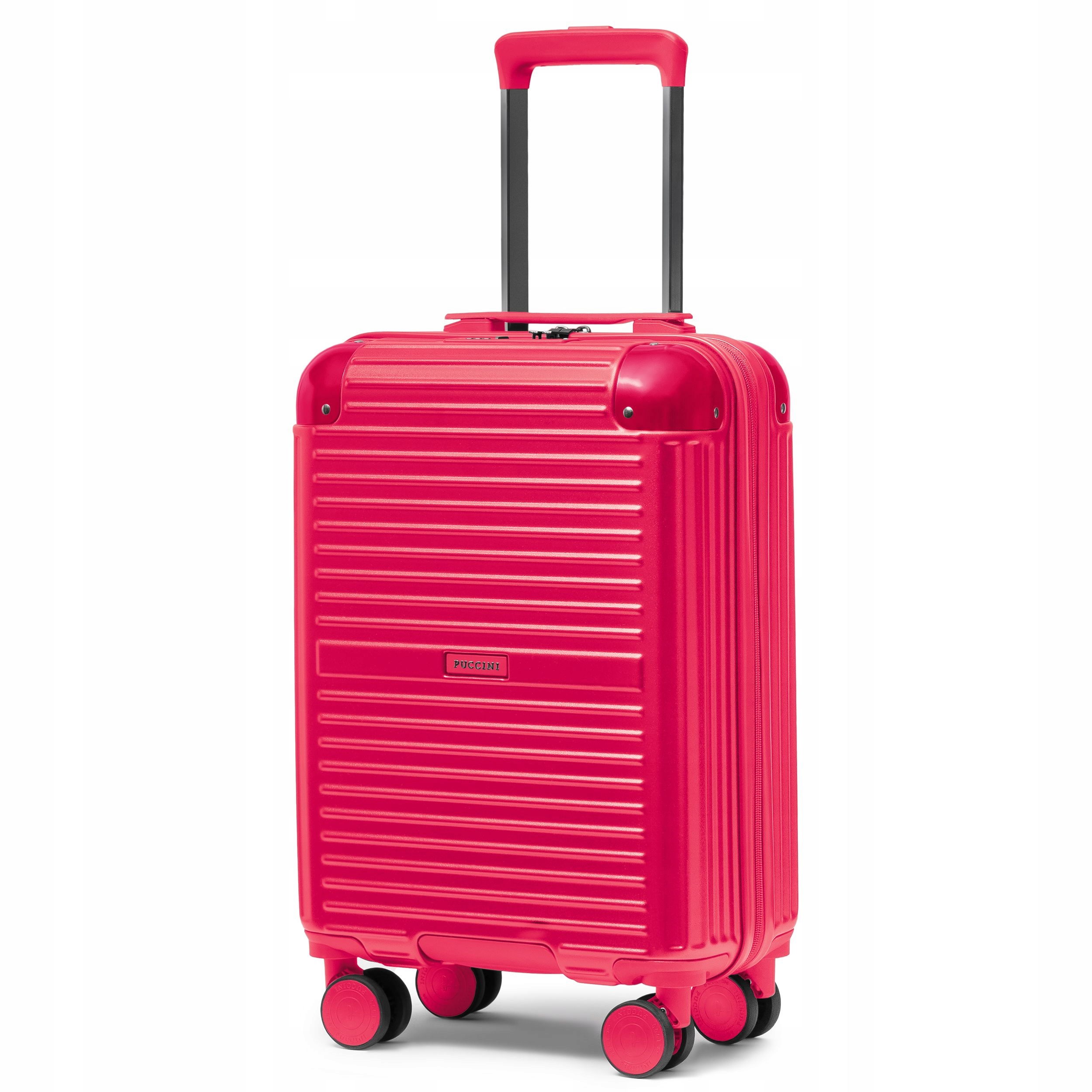 Walizka kabinowa Puccini Dallas narożniki Alu czerwony PC034C-3