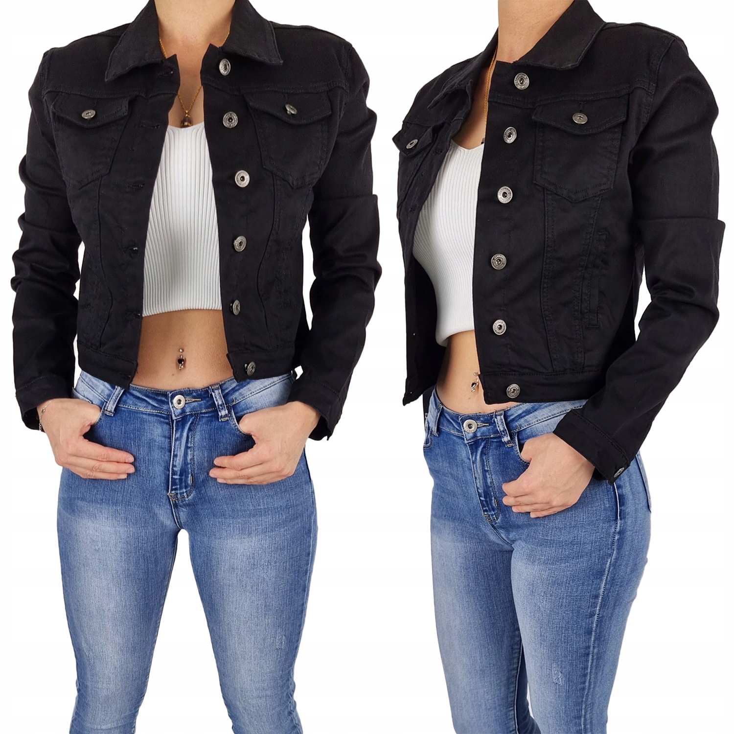 

Czarna Damska Kurtka Jeansowa Katana Black