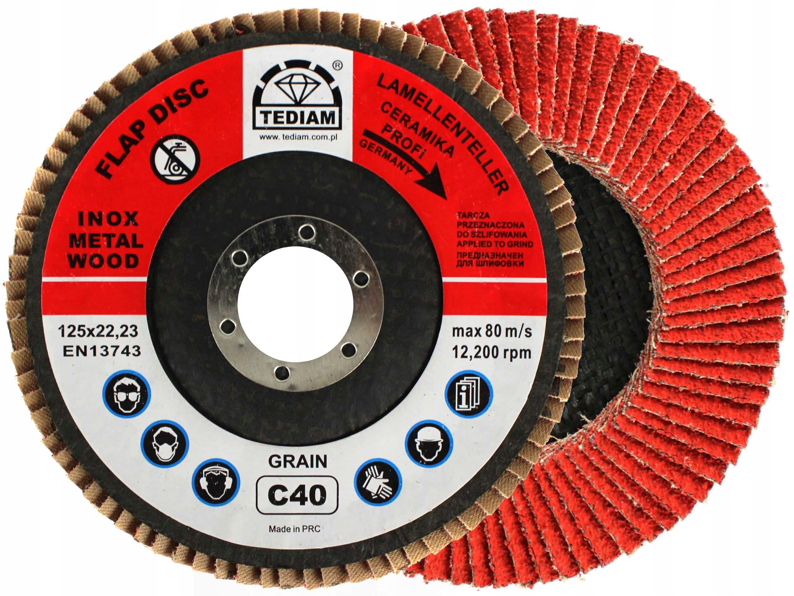 

Tarcza Listkowa Lamelka Ceramiczna 125 gr40 Tediam