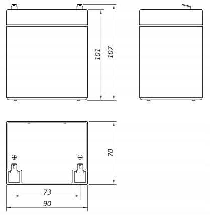 AKUMULATOR BATERIA AGM VRLA TECHNOCELL TC 4,5Ah 12V TC4,5-12 TC4.5-12 UPS Marka Technocell
