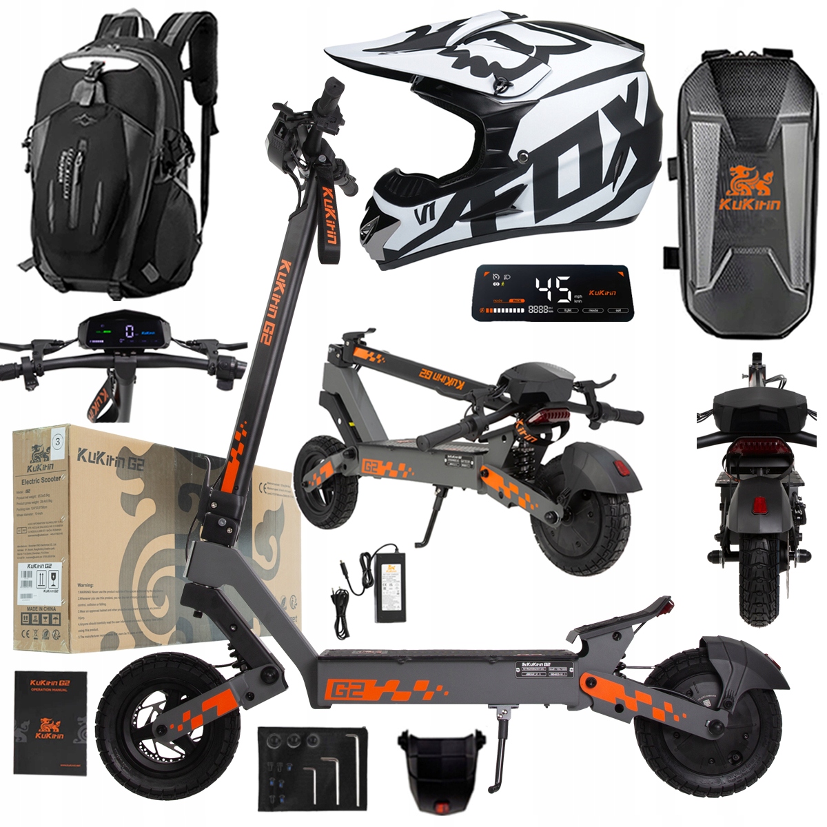 Kukirin G2 2026 Nové skládací elektrické vozidlo 1200W 45KM/H 15Ah 48V 10"