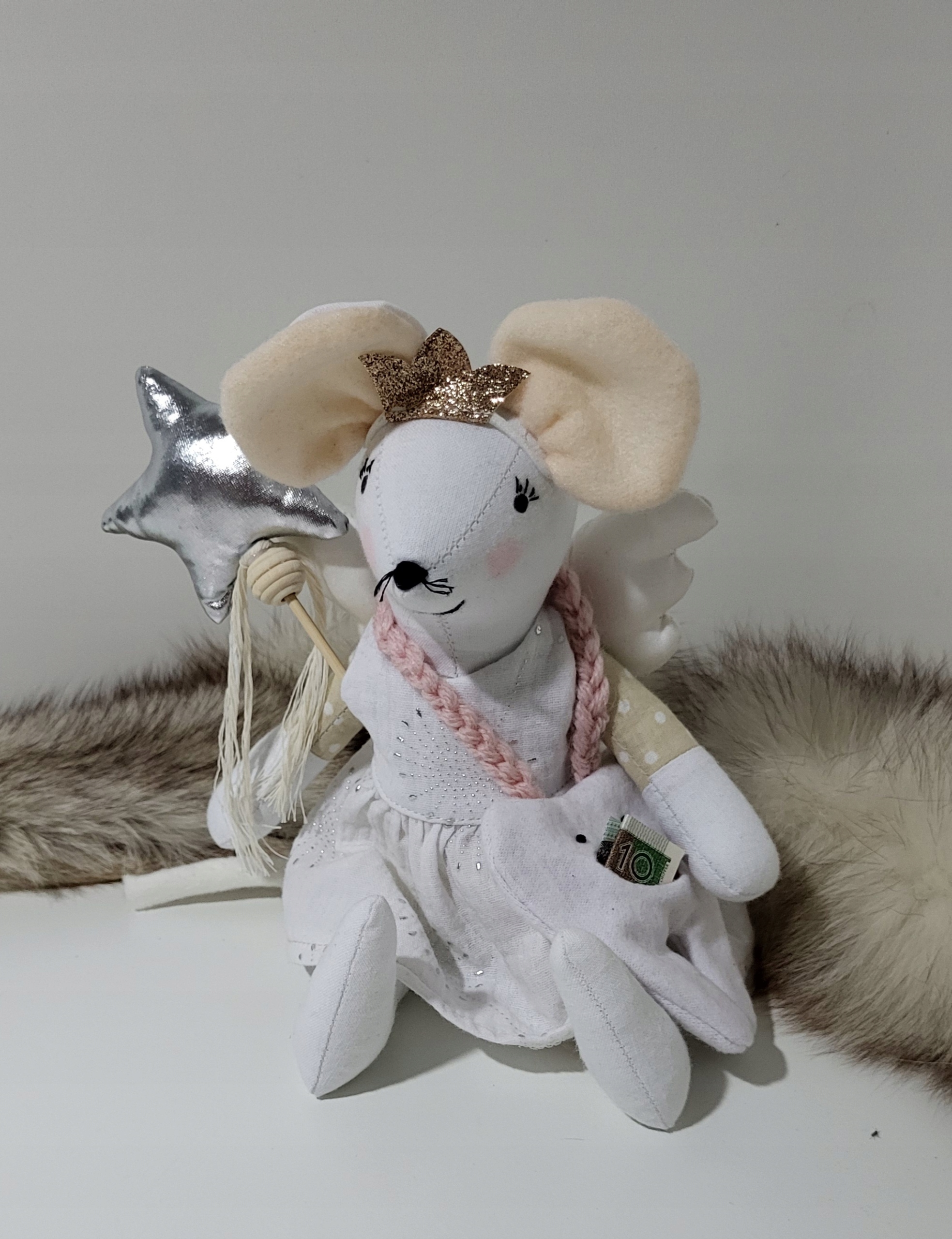 Myška Víla Zuběnka se jménem dítěte personalizace výšivka