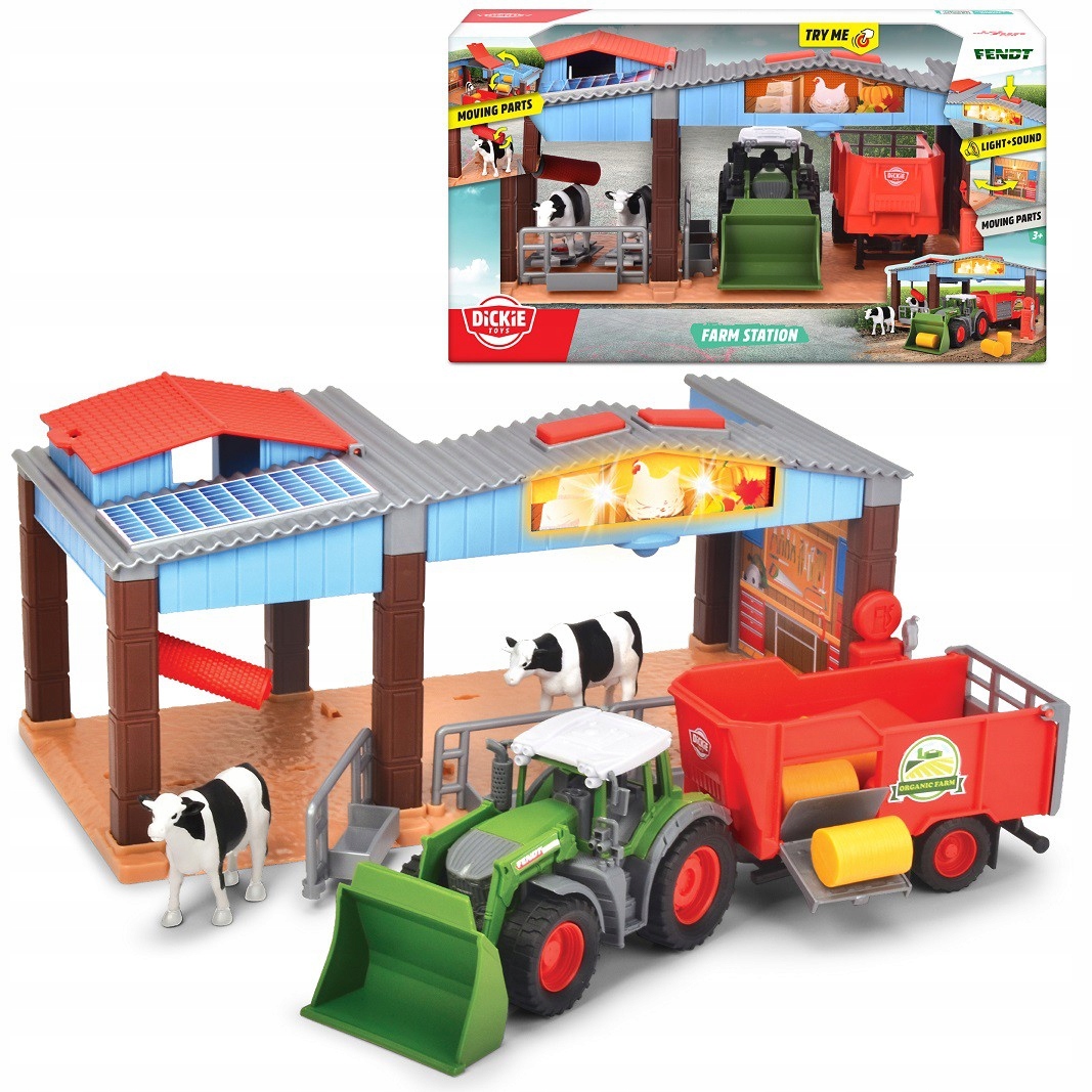 

Dickie Farm Stacja Farma Traktor Rolnik Krowa Akc