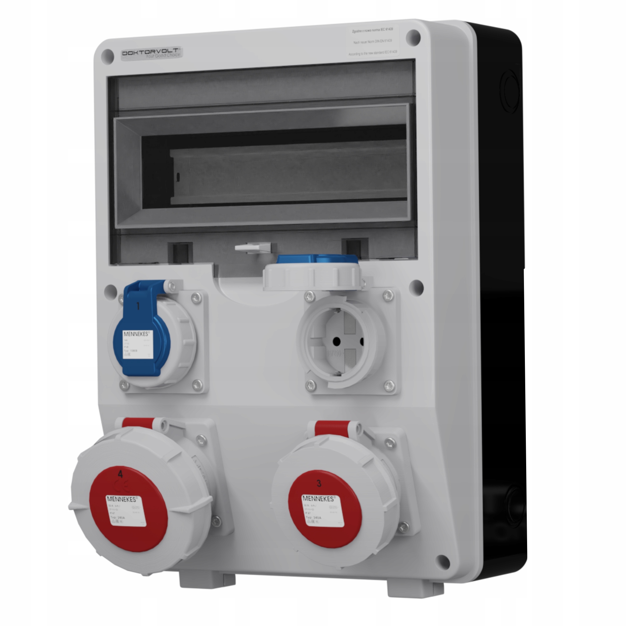 Stavební rozvaděč Td IP65 32A 16A 2x230V Schuko DV-6664-D Doktorvolt