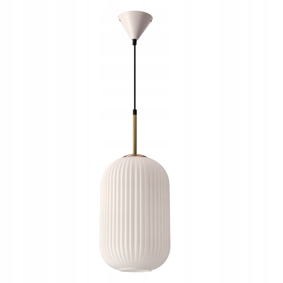 Cresto závěsná lampa bílá zlatá 1x40W E27 stínidlo bílá