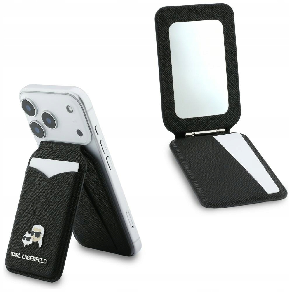 Peněženka s zrcátkem Karl Lagerfeld Stand Mirror MagSafe černá