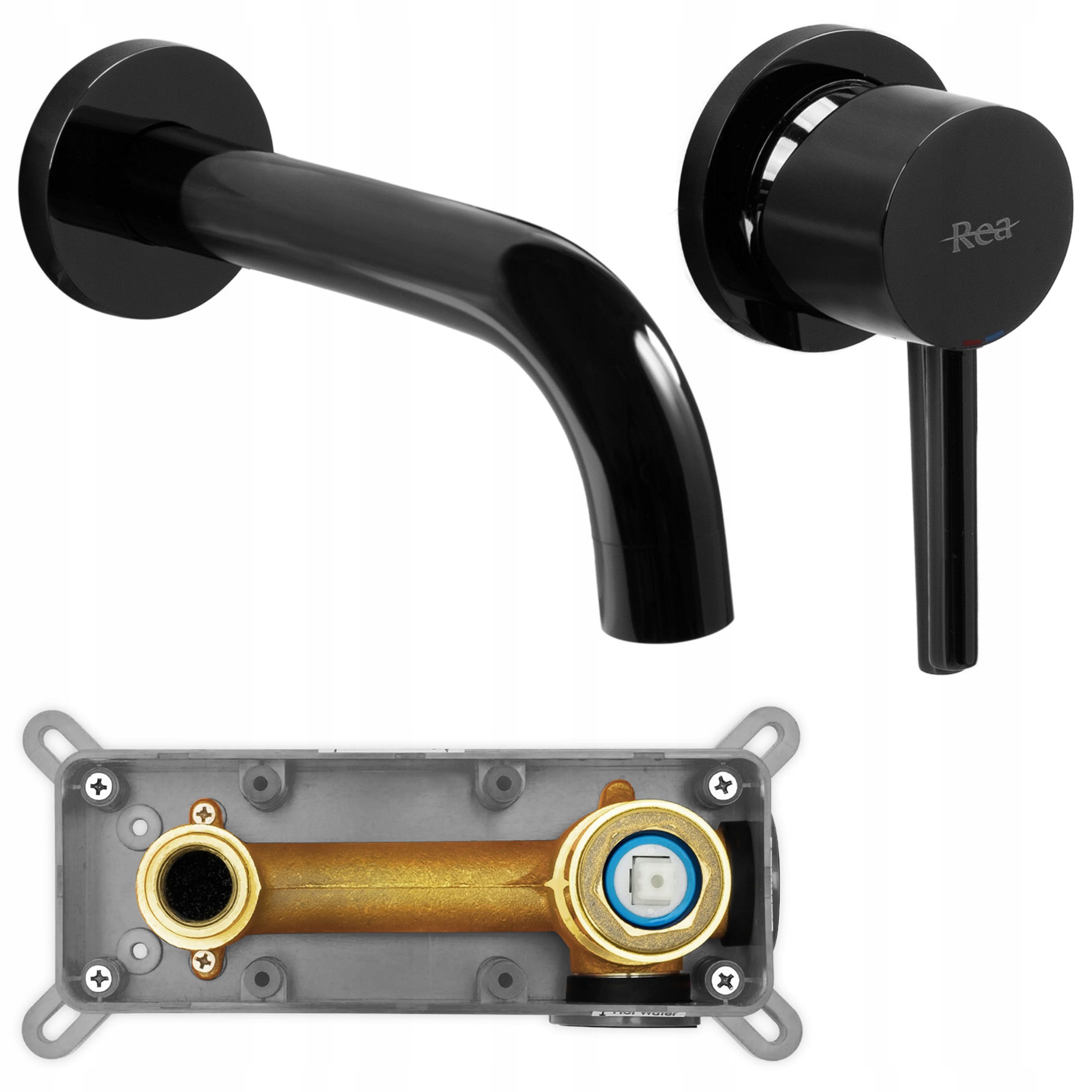 Podomietková umývadlová batéria čierna pre umývadlo Rea Lungo Long Lesk