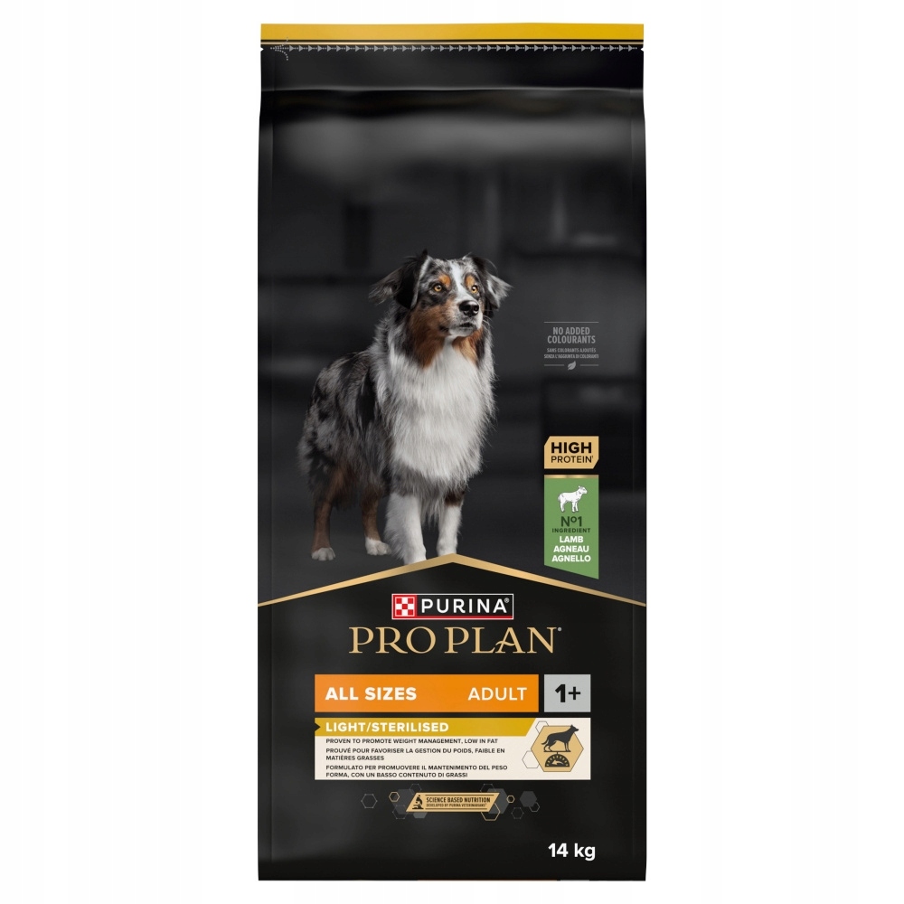 Purina Pro Plan Light Sterilised 14kg Sucha Karma z Jagnięciną Dla Psa