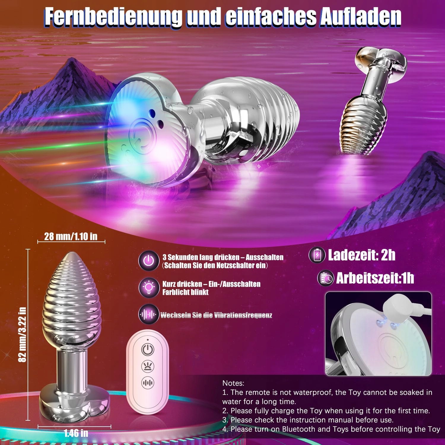 ANAL VIBRATOR Wibrator Analny Z 9 Trybami Wibracji Dla Kobiet I Mężczyzn — miniatura 5