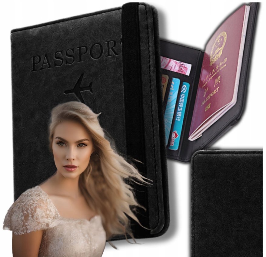 Peněženka pouzdro na doklady cestovní pas Rfid proti krádeži, eko cestovní jízdenky