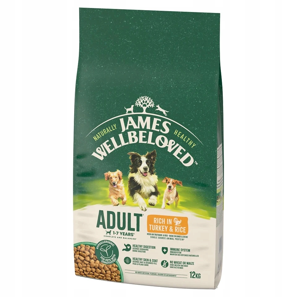 James Wellbeloved Adult suché krmivo pro dospělé psy krůta 12 kg