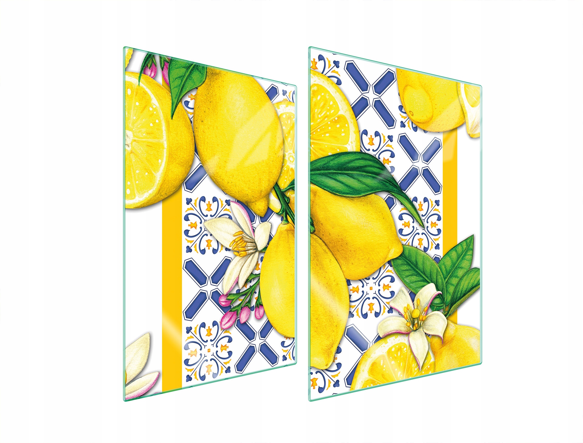 Skleněná Ochranná Deska Do Kuchyně 2x35x52 Citrony Tvrzené Sklo