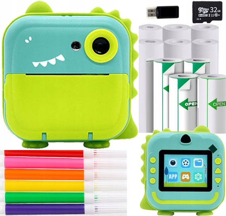 Mini Tiskárna Tiskový Fotoaparát Okamžitý Termický Dinosaurus