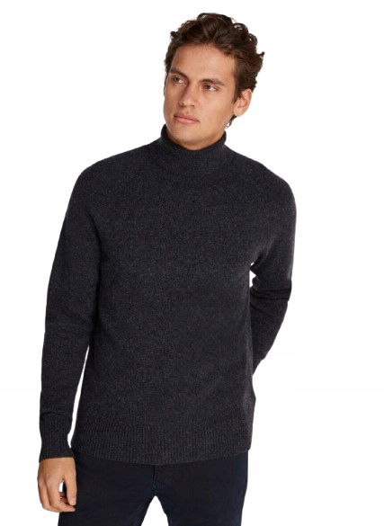 Calvin Klein Pánský Hladký Svetr Z Vlny S Pologolfem, Černý Xqd