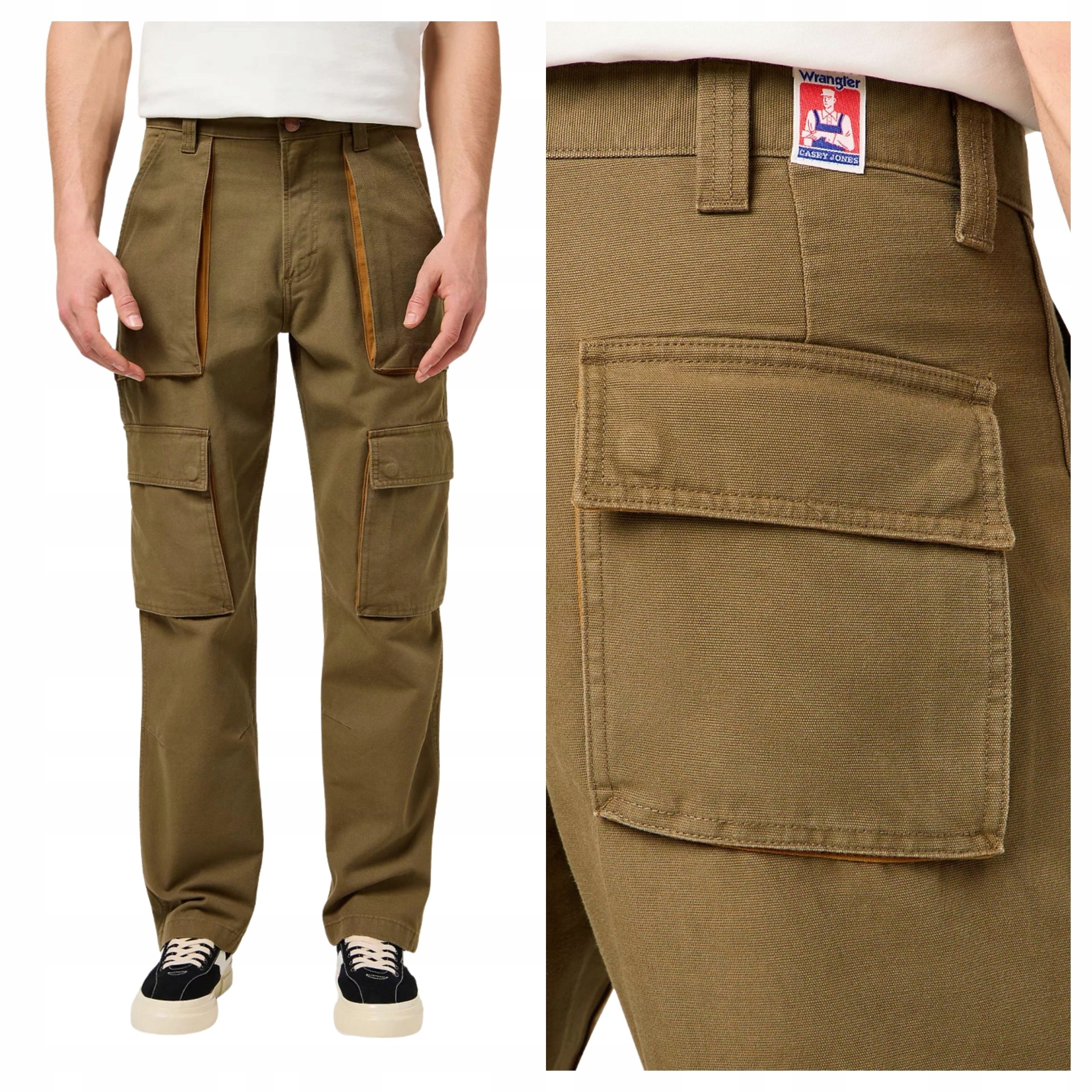 Pánské kalhoty Wrangler Cj Rel Cargo Pant Zelené Bavlněné Casual W34 L32