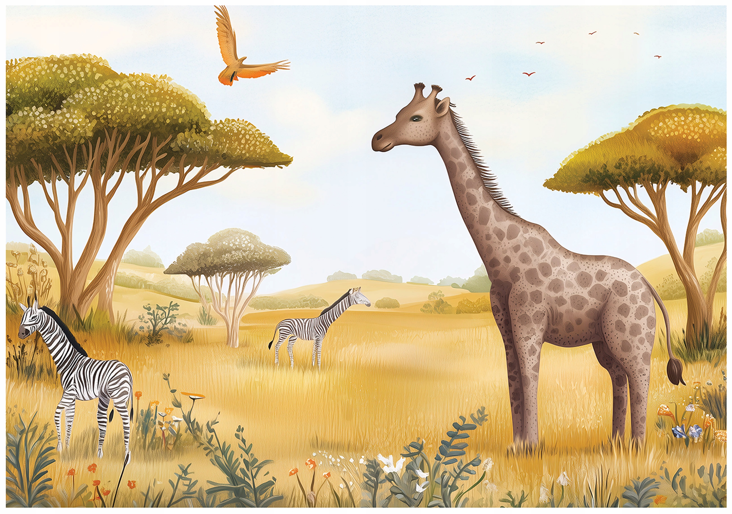 Tapeta Do Dětského Pokoje Safari Žirafa Fototapeta Dětská 300x210