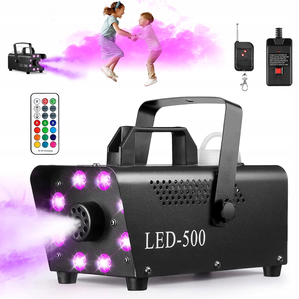 Vyvíječ Kouře Mlha Zakouřovač Kouřový Stroj Malý Výkonný Dálkový Ovladač 500W