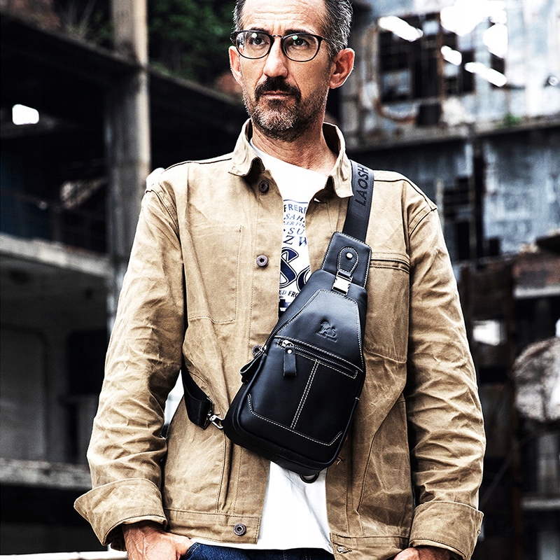 Skórzany TORBA NA RAMIĘ MĘSKA NERKA PLECAK Nazwa koloru producenta Brązowy