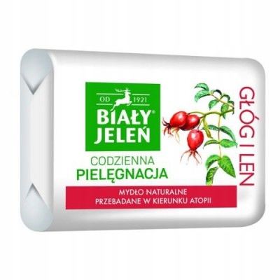 

Biały Jeleń Premium mydło z głogiem i lnem