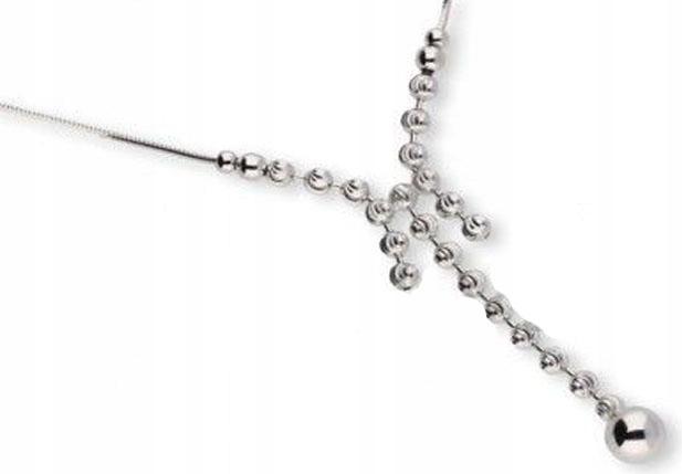 Stříbrný dámský náhrdelník 925 s diamantem a kuličkami, elegantní a módní vzor