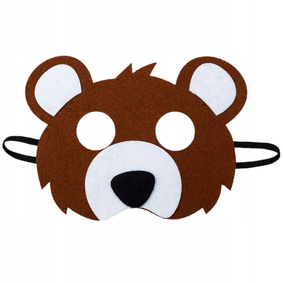 MASKA filcowa dla dzieci MIŚ niedźwiedź zwierzęta leśne zoo