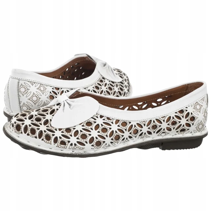 Dámské kožené polobotky Artiker Bílé 58C3475 White