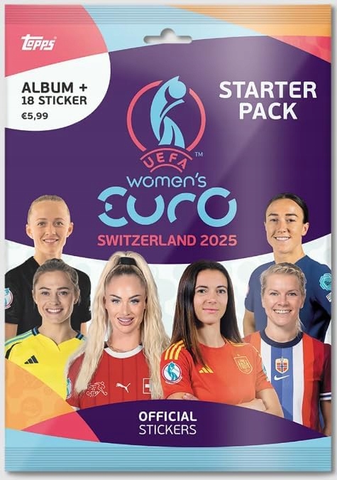 Uefa Euro 2025 Women's Topps Zestaw Startowy Album Saszetki Naklejki