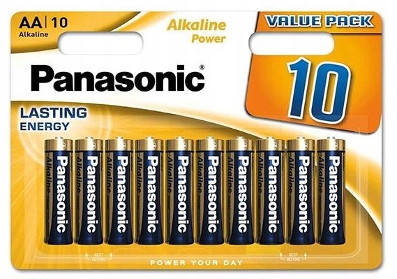10x Baterie Alkaliczne AA LR06 Panasonic Paluszki