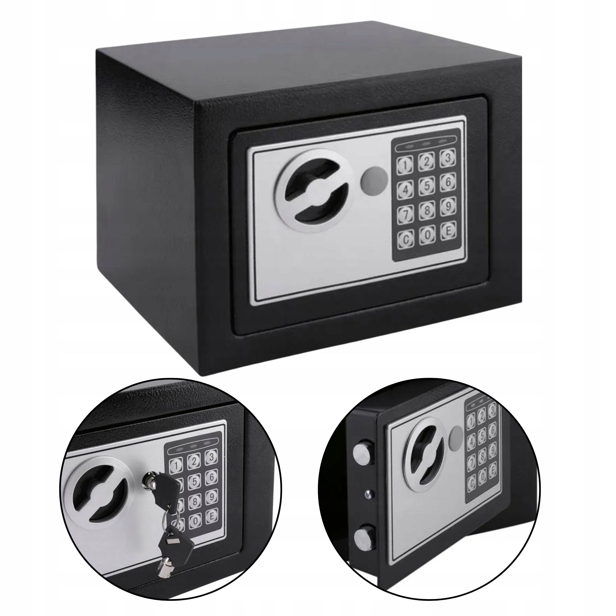 Sejf domowy z zamkiem elektronicznym na kluczyk lub kod XL