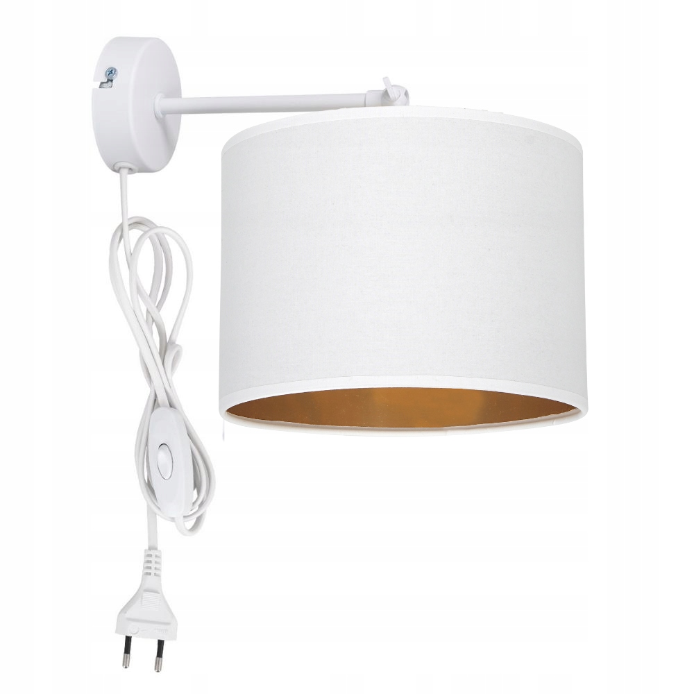 Noční Nástěnná Lampa S Vypínačem Loft Zlaté Stínidlo E27 Led