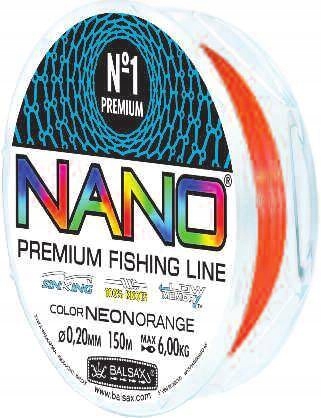 Żyłka Balsax Nano Fishing Neon Orange 0,30mm 150m