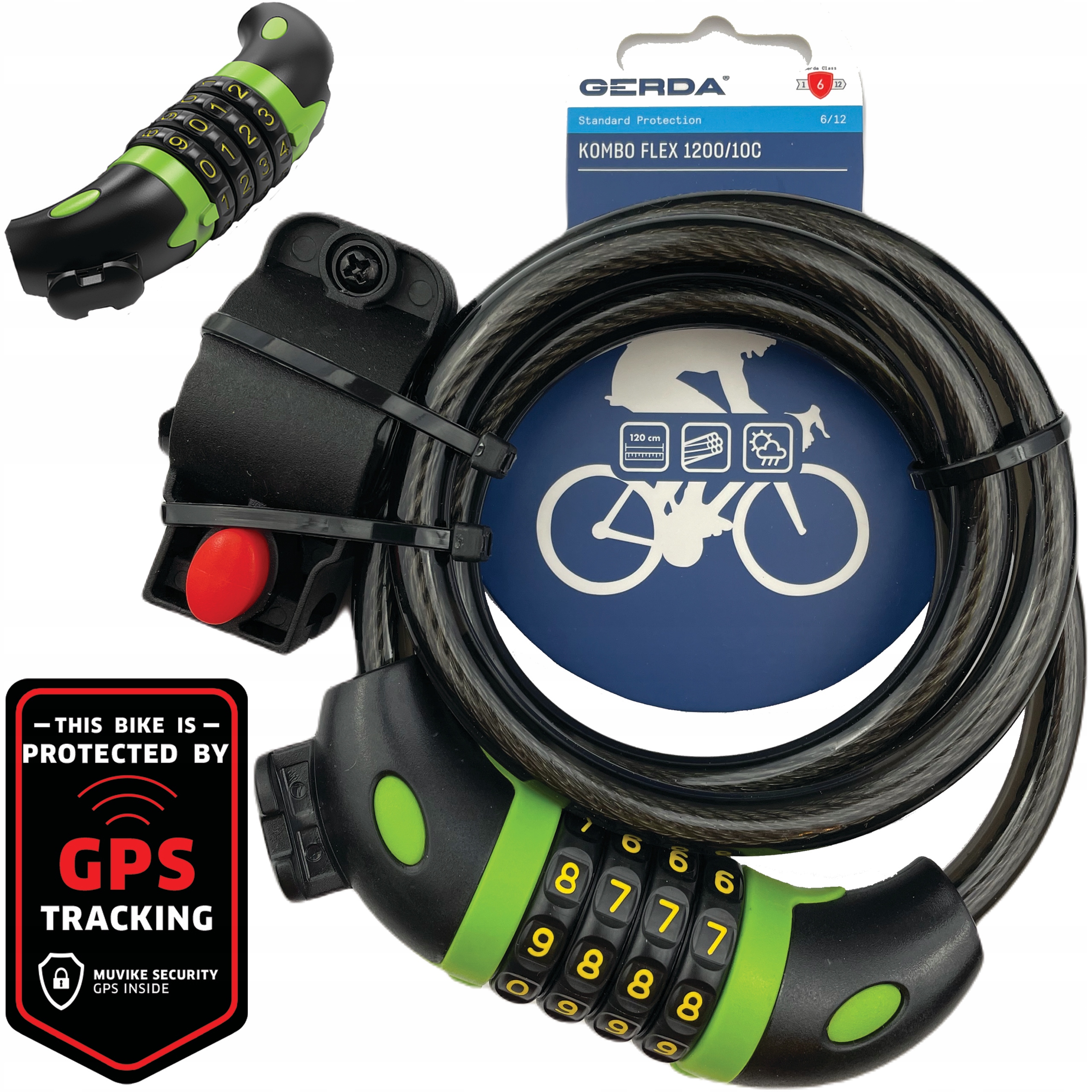 

Zapięcie Do Roweru Linka Gerda Combo Flex 1200/10C