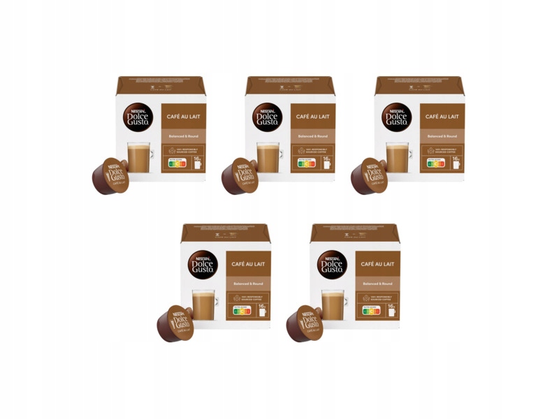Kapsułki Nescafe Cafe Au Lait do ekspresu Nescafe Dolce Gusto x5