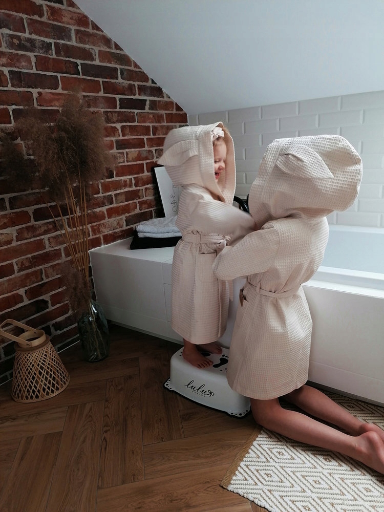 Szlafrok Dziecięcy Szary 110 Materiał dominujący bawełna