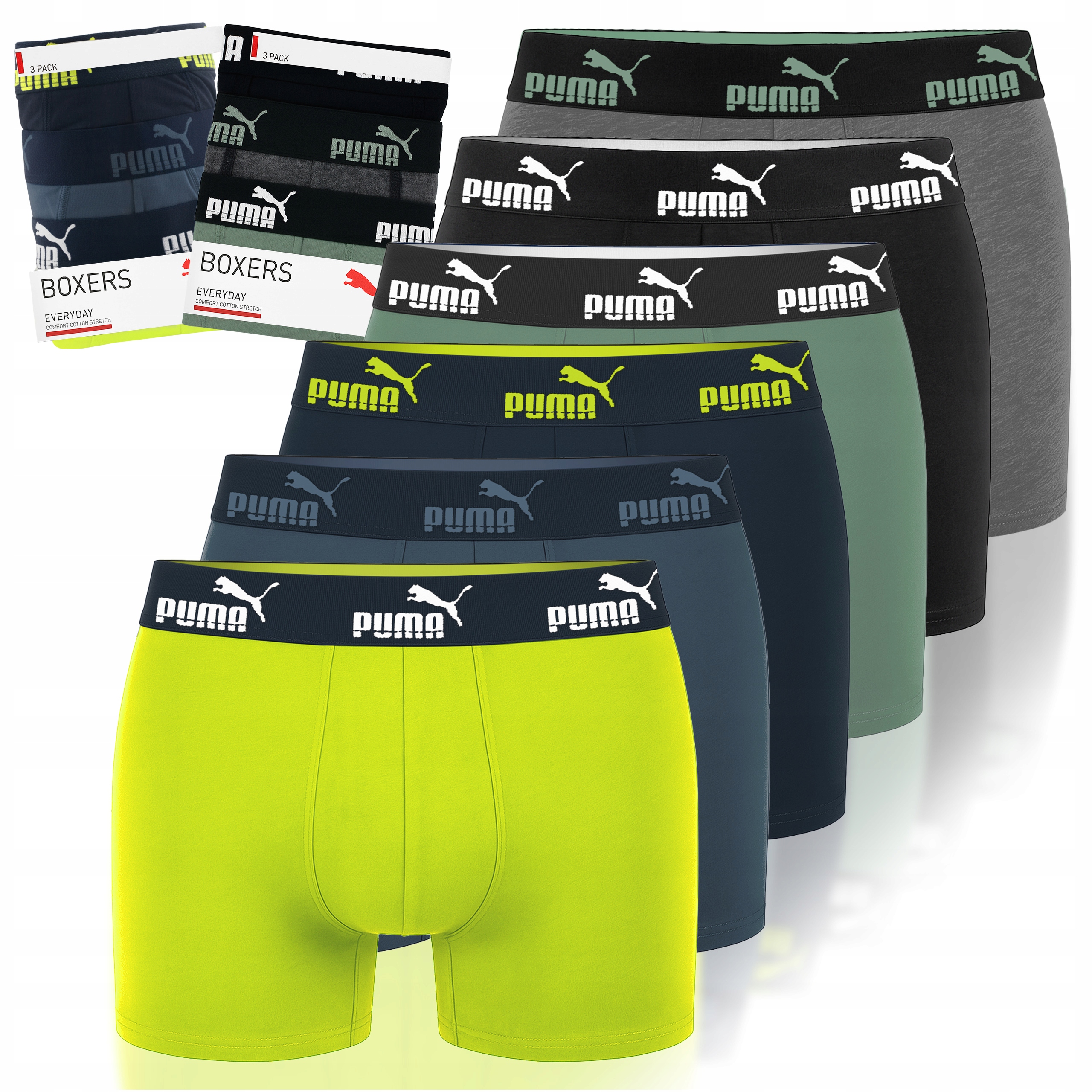 Puma Pánské boxerky 6 kusů Slipy Bavlna Barva Mix Velikost L