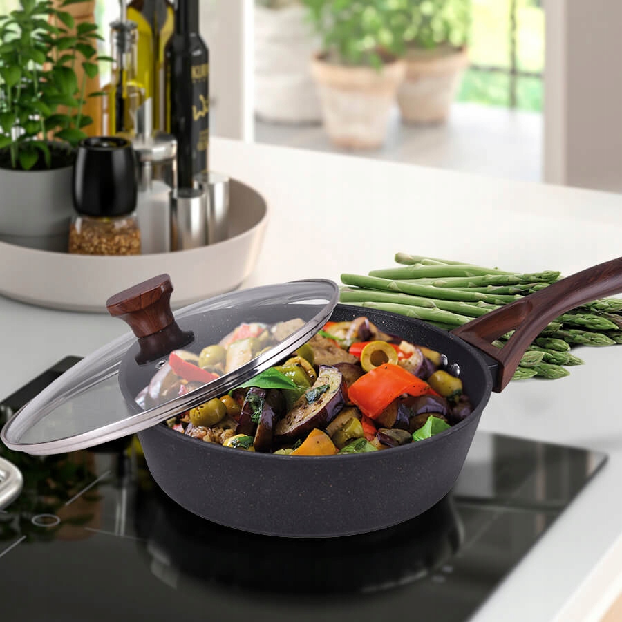 Głęboka patelnia z pokrywką 28cm Marble, Indukcja Kod producenta MR-4928