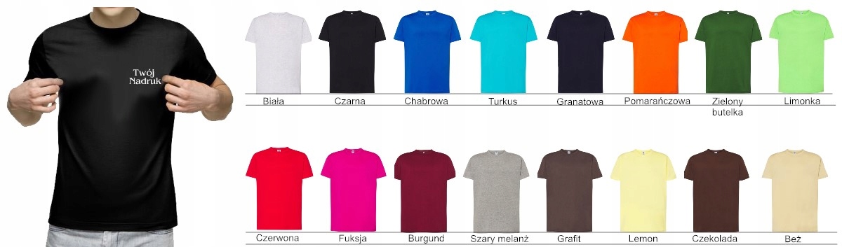 KOSZULKA Z WŁASNYM NADRUKIEM NAPIS LOGO TEKST XL Marka inna