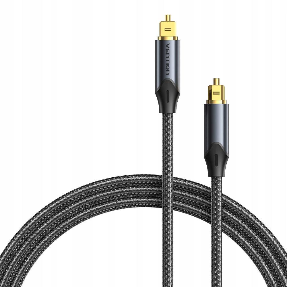 Kabel audio optyczny Vention w oplocie z aluminiowym złączem 5m czarny